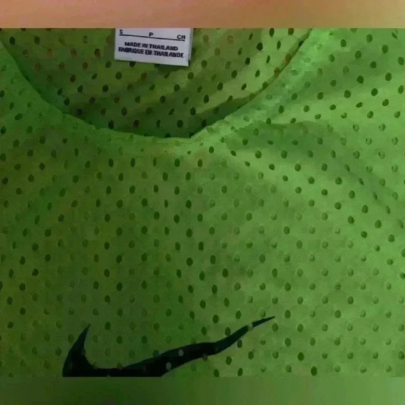 Nike Lime Green Athletic Mesh Overlay Shirt - Size Small - Picture 3 of 3